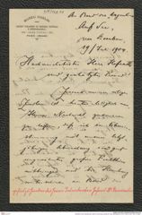 Nachlass Franz Steindachner, Brief von Emil Aug. Goeldi an Franz Steindachner (19.07.1904), Inv.Nr. 168.10, Seite 1